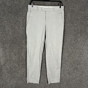 Zegna Pants Mens 32x28 Gray Slim Fit Chino Tapered Z Zegna Dress Trousers